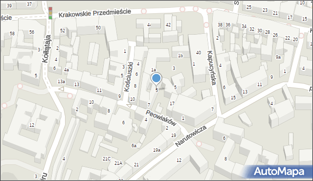Lublin, Peowiaków, 5, mapa Lublina