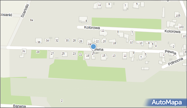 Milanówek, Pewna, 17, mapa Milanówek
