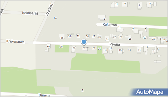 Milanówek, Pewna, 25, mapa Milanówek