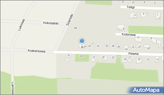 Milanówek, Pewna, 36, mapa Milanówek