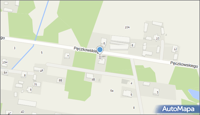 Nieporęt, Pęczkowskiego Benedykta, kpt., 11, mapa Nieporęt