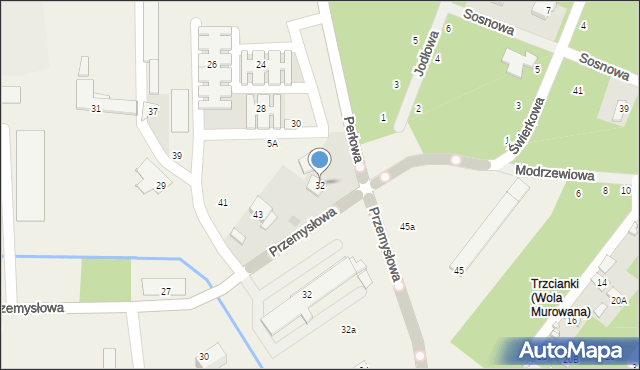 Nowiny, Perłowa, 32, mapa Nowiny