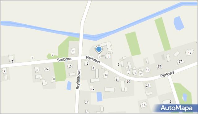 Nużewo, Perłowa, 1, mapa Nużewo