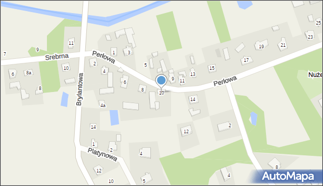Nużewo, Perłowa, 10, mapa Nużewo