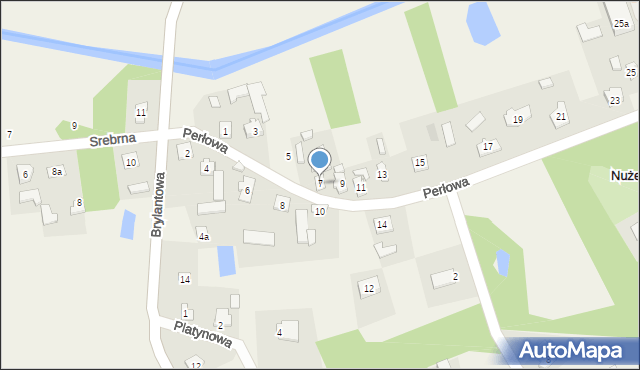 Nużewo, Perłowa, 7, mapa Nużewo