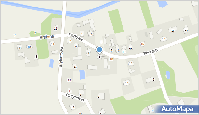 Nużewo, Perłowa, 8, mapa Nużewo