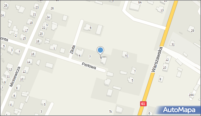 Olszewo-Borki, Perłowa, 9, mapa Olszewo-Borki
