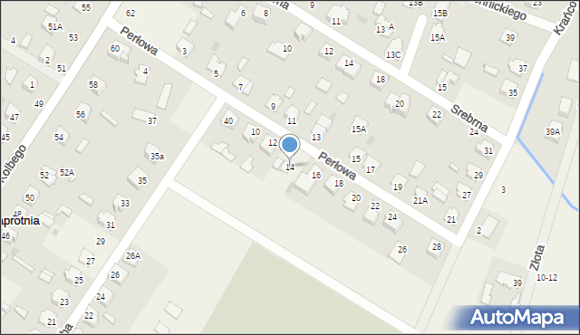 Paprotnia, Perłowa, 14, mapa Paprotnia