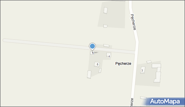 Pęcherze, Pęcherze, 5, mapa Pęcherze