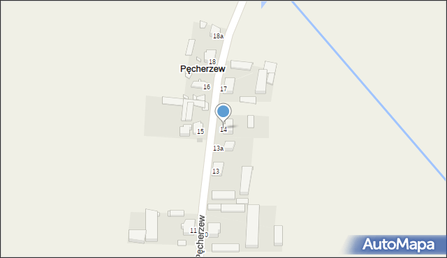 Pęcherzew, Pęcherzew, 14, mapa Pęcherzew