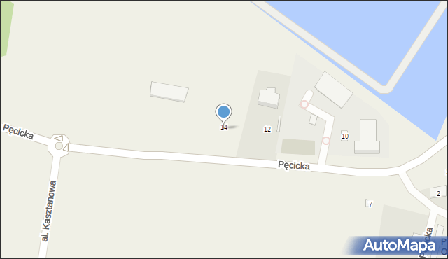 Pęcice, Pęcicka, 14, mapa Pęcice