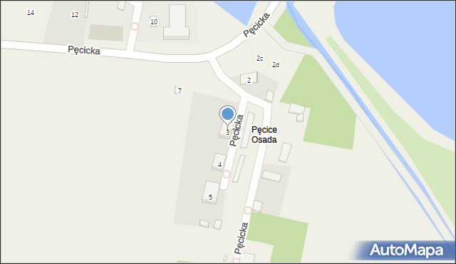 Pęcice, Pęcicka, 3, mapa Pęcice