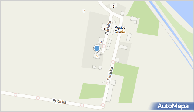 Pęcice, Pęcicka, 5, mapa Pęcice