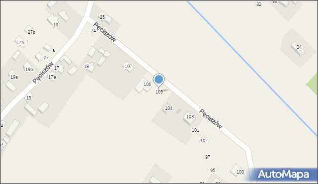 Pęciszów, Pęciszów, 105, mapa Pęciszów
