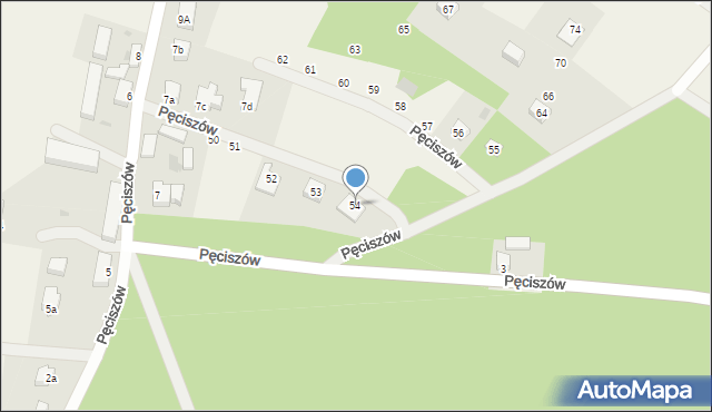 Pęciszów, Pęciszów, 54, mapa Pęciszów