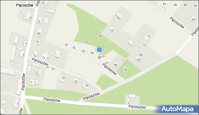 Pęciszów, Pęciszów, 58, mapa Pęciszów