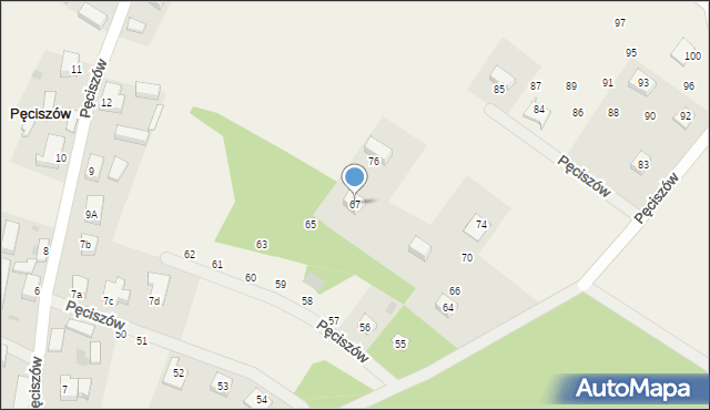 Pęciszów, Pęciszów, 67, mapa Pęciszów