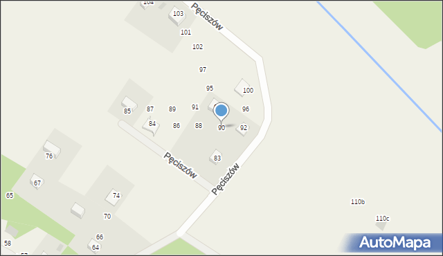 Pęciszów, Pęciszów, 90, mapa Pęciszów