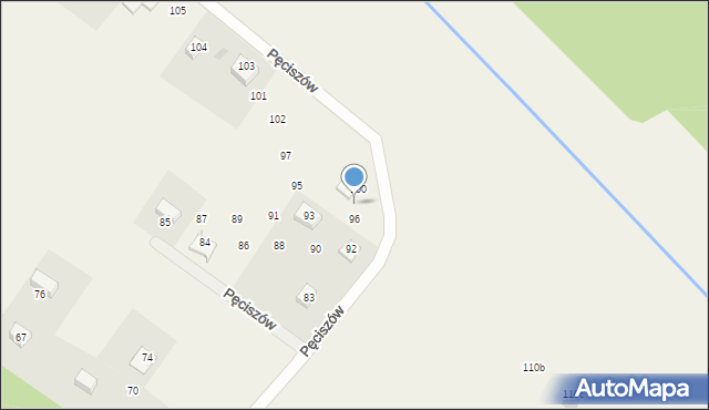 Pęciszów, Pęciszów, 98, mapa Pęciszów