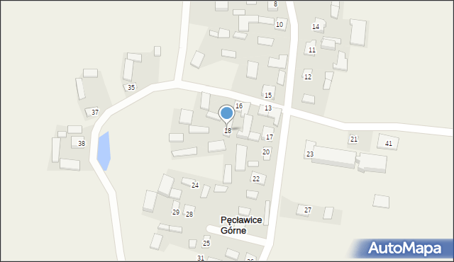 Pęcławice Górne, Pęcławice Górne, 18, mapa Pęcławice Górne