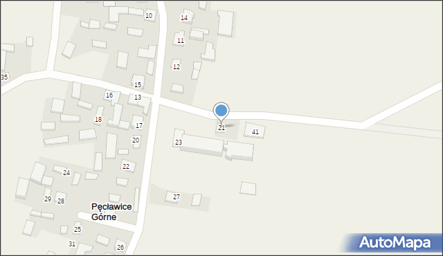 Pęcławice Górne, Pęcławice Górne, 21, mapa Pęcławice Górne