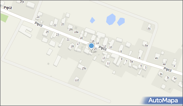 Pęcz, Pęcz, 15A, mapa Pęcz