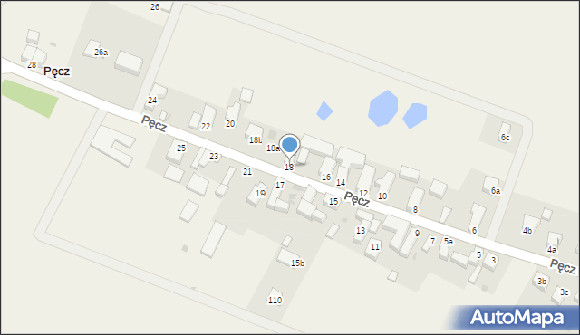 Pęcz, Pęcz, 18, mapa Pęcz