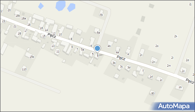 Pęcz, Pęcz, 3, mapa Pęcz