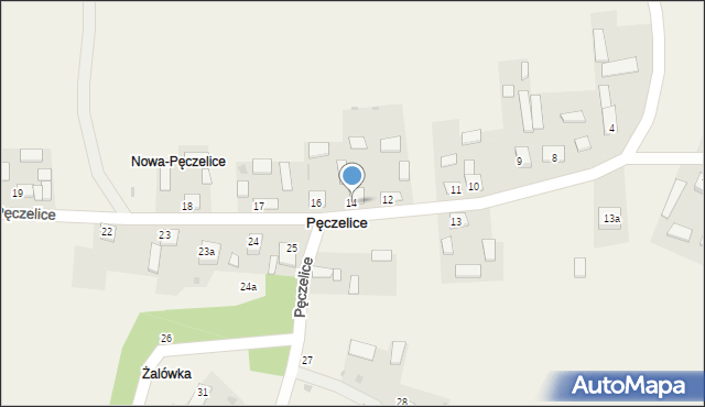 Pęczelice, Pęczelice, 14, mapa Pęczelice