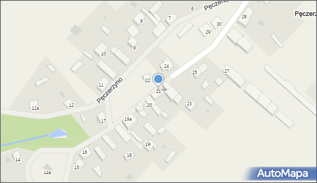 Pęczerzyno, Pęczerzyno, 21, mapa Pęczerzyno