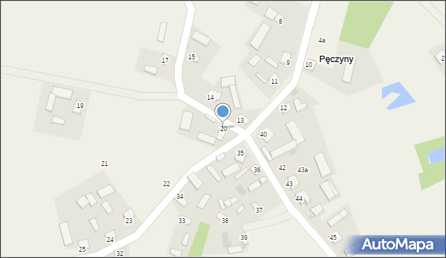 Pęczyny, Pęczyny, 20, mapa Pęczyny
