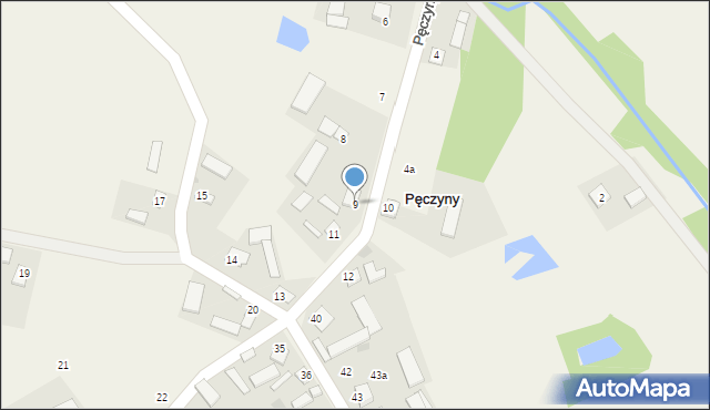 Pęczyny, Pęczyny, 9, mapa Pęczyny