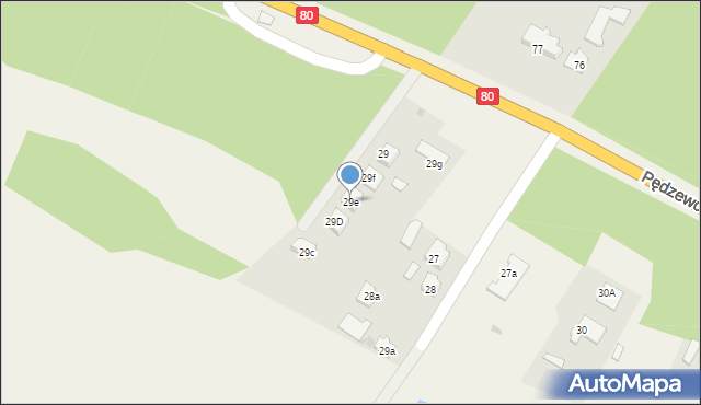 Pędzewo, Pędzewo, 29e, mapa Pędzewo