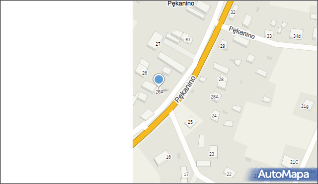 Pękanino, Pękanino, 26A, mapa Pękanino