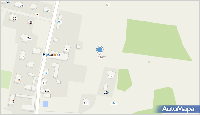 Pękanino, Pękanino, 11e, mapa Pękanino