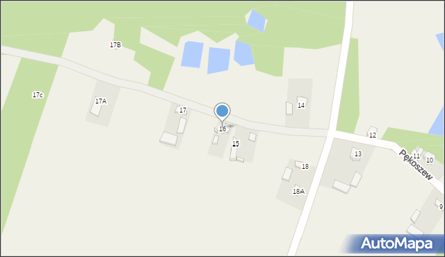 Pękoszew, Pękoszew, 16, mapa Pękoszew