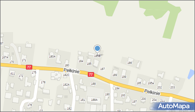 Pełkinie, Pełkinie, 185B, mapa Pełkinie