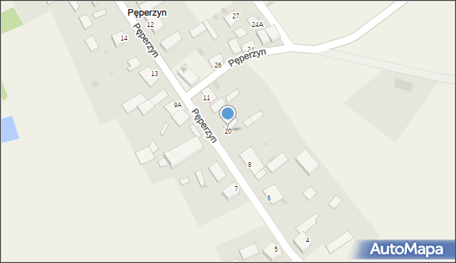 Pęperzyn, Pęperzyn, 10, mapa Pęperzyn
