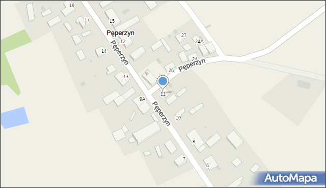 Pęperzyn, Pęperzyn, 11, mapa Pęperzyn