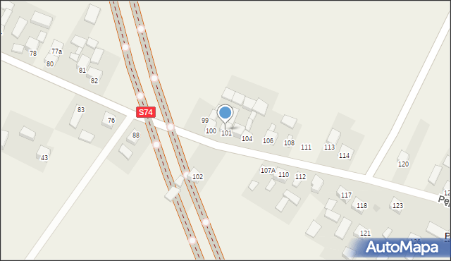 Pępice, Pępice, 101, mapa Pępice