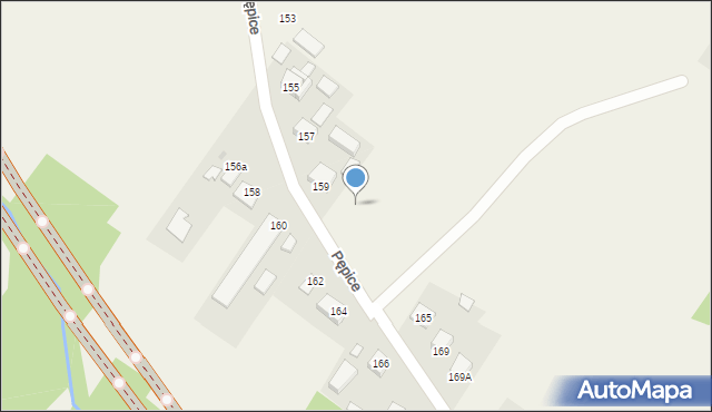 Pępice, Pępice, 161, mapa Pępice
