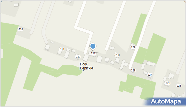 Pępice, Pępice, 231, mapa Pępice