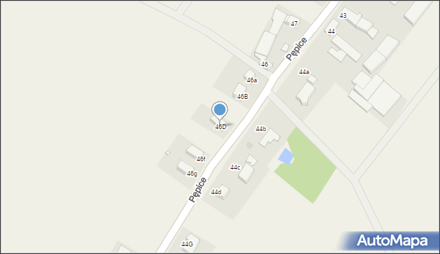 Pępice, Pępice, 46D, mapa Pępice
