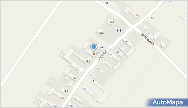 Pępice, Pępice, 83, mapa Pępice