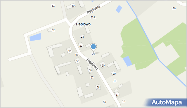 Pepłowo, Pepłowo, 21, mapa Pepłowo