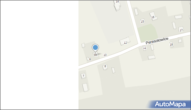 Peresołowice, Peresołowice, 9A, mapa Peresołowice