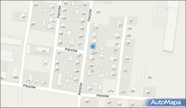 Perzów, Perzów, 133, mapa Perzów