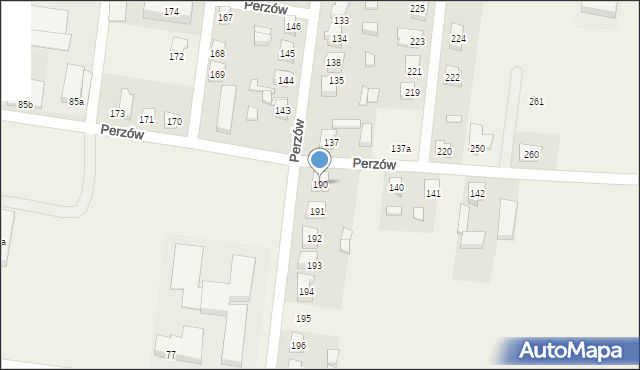Perzów, Perzów, 190, mapa Perzów
