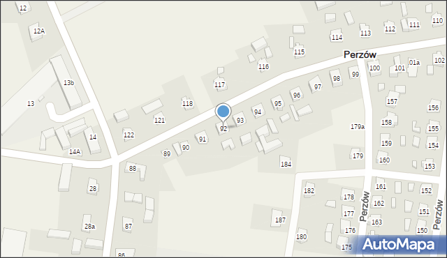 Perzów, Perzów, 92, mapa Perzów