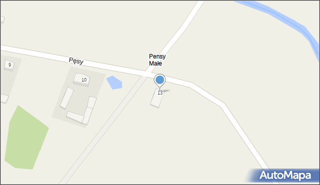 Pęsy, Pęsy, 13, mapa Pęsy